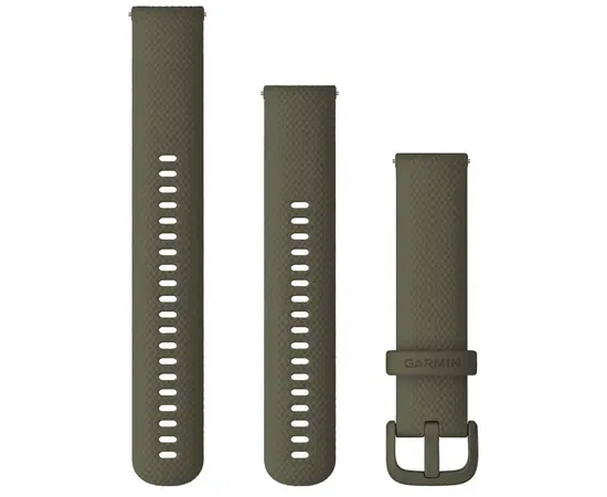 GARMIN GREITAI ATSEGAMA 20 MM SAMANų SILIKONINė APYRANKė SU SAMANų SPALVOS SAGTIMI, 010-13021-06