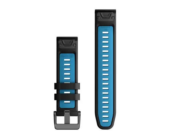 GARMIN QUICKFIT 22MM JUODAI MėLYNA SILIKONINė APYRANKė, 010-13280-05