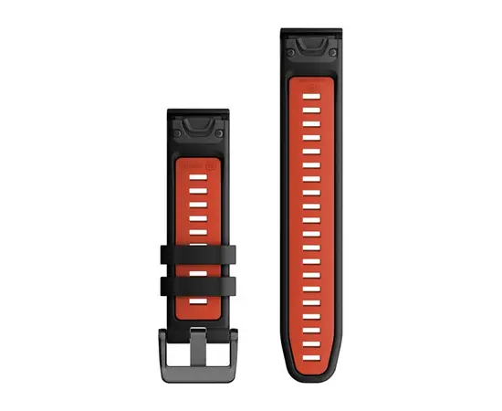 GARMIN QUICKFIT 22MM JUODAI RAUDONA SILIKONINė APYRANKė, 010-13280-06