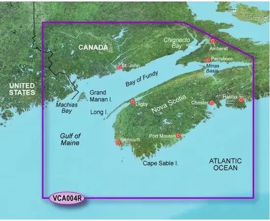 GARMIN VCA004R-G3 BAY OF FUNDY BLUECHART G3 JūRLAPIAI, 010-C0690-00