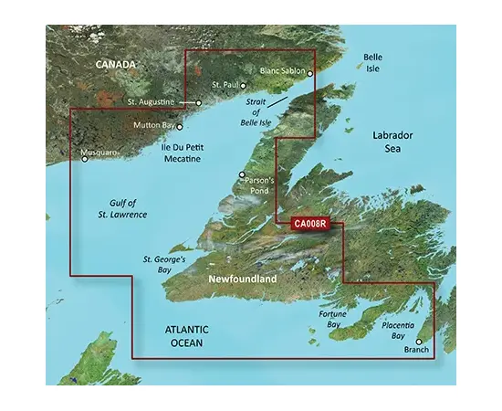 GARMIN VCA008R-G3 NEWFOUNDLAND WEST BLUECHART G3 JūRLAPIAI, 010-C0694-00