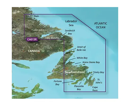 GARMIN VCA013R-G3 LABRADOR COAST BLUECHART G3 JūRLAPIAI, 010-C0698-00