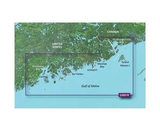 GARMIN VUS001R-G3 NORTH MAINE BLUECHART G3 JūRLAPIAI, 010-C0702-00