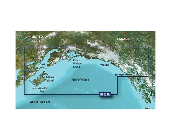 GARMIN VUS025R-G3 ANCHORAGE-JUNEAU BLUECHART G3 JūRLAPIAI, 010-C0726-00