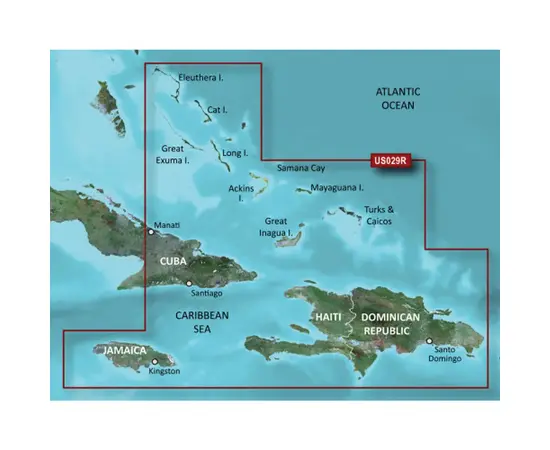 GARMIN HXUS029R-G3 SOUTHERN BAHAMAS BLUECHART G3 JūRLAPIAI, 010-C0730-20