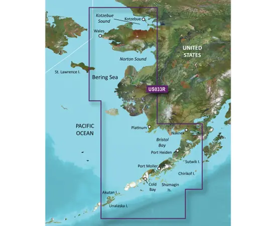 GARMIN VUS033R-G3 BRISTOL BAY-KOTZEBUE SND. BLUECHART G3 JūRLAPIAI, 010-C0734-00