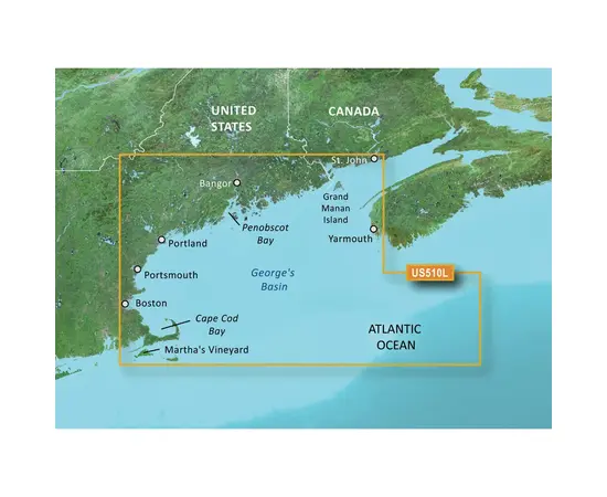 GARMIN VUS510L-G3 ST.JOHN-CAPE COD BLUECHART G3 JūRLAPIAI, 010-C0739-00