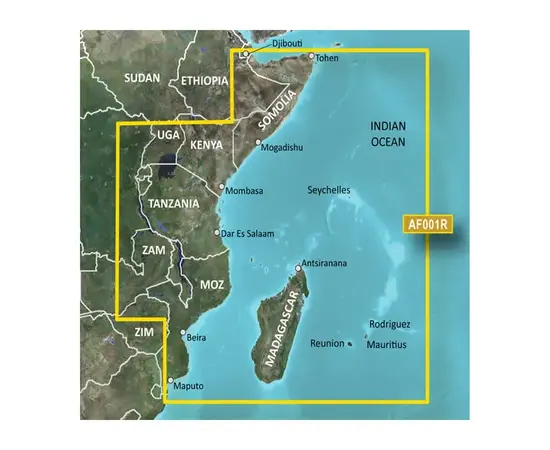 GARMIN VAF001R-G3 EASTERN AFRICA BLUECHART G3 JūRLAPIAI, 010-C0747-00