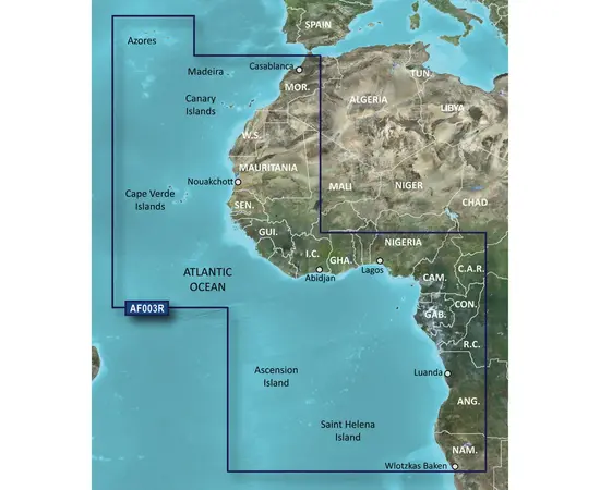 GARMIN HXAF003R-G3 WESTERN AFRICA BLUECHART G3 JūRLAPIAI, 010-C0749-20