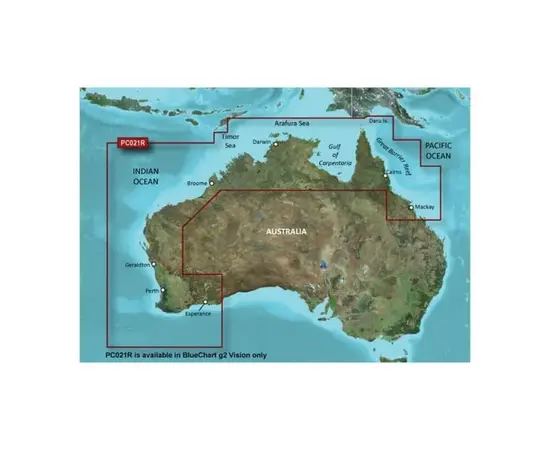 GARMIN VPC021R-G3 MACKAY NW-ESPERANCE BLUECHART G3 JūRLAPIAI, 010-C0754-00