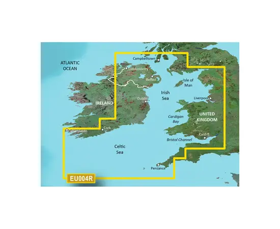 GARMIN VEU004R-G3 IRISH SEA BLUECHART G3 JūRLAPIAI, 010-C0763-00