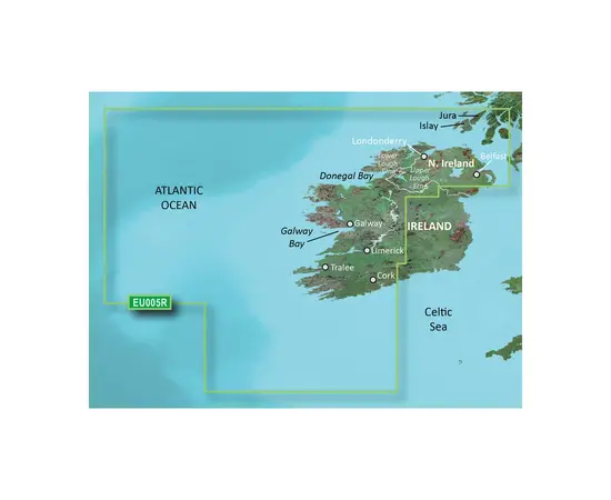 GARMIN VEU005R-G3 IRELAND, WEST COAST BLUECHART G3 JūRLAPIAI, 010-C0764-00