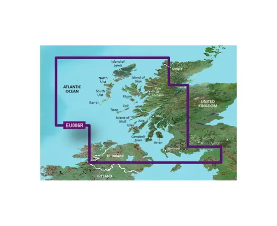 GARMIN VEU006R-G3 SCOTLAND, WEST COAST BLUECHART G3 JūRLAPIAI, 010-C0765-00