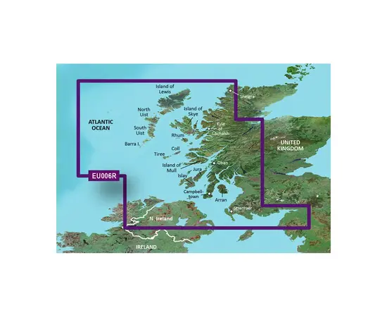 GARMIN HXEU006R-G3 SCOTLAND, WEST COAST BLUECHART G3 JūRLAPIAI, 010-C0765-20