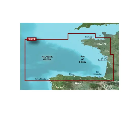 GARMIN VEU008R-G3 BAY OF BISCAY BLUECHART G3 JūRLAPIAI, 010-C0766-00