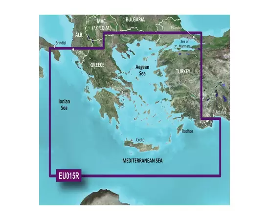 GARMIN HXEU015R-G3 AEGEAN SEA & SEA OF MARMARA BLUECHART G3 JūRLAPIAI, 010-C0773-20