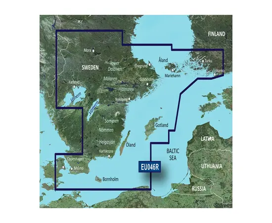 GARMIN HXEU046R-G3 SWEDEN, SOUTH-EAST BLUECHART G3 JūRLAPIAI, 010-C0782-20