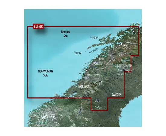 GARMIN VEU053R-G3 TRONDHEIM-TROMSO BLUECHART G3 JūRLAPIAI, 010-C0789-00