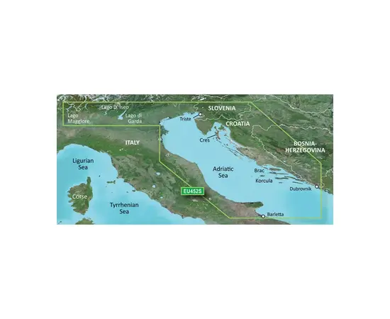 GARMIN VEU452S-G3 ADRIATIC SEA, NORTH COAST BLUECHART G3 JūRLAPIAI, 010-C0796-00