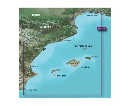 GARMIN VEU454S-G3 BARCELONA & VALENCIA BLUECHART G3 JūRLAPIAI, 010-C0798-00