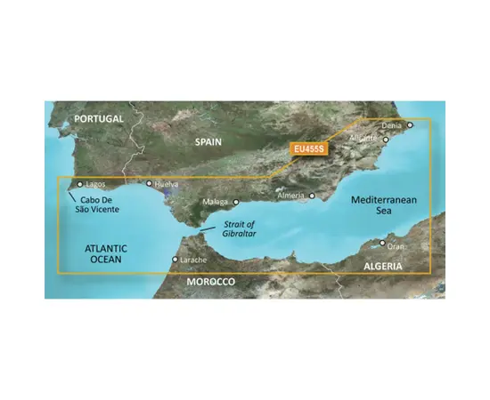 GARMIN VEU455S-G3 ALICANTE-CABO DE SAO VICENTE BLUECHART G3 JūRLAPIAI, 010-C0799-00