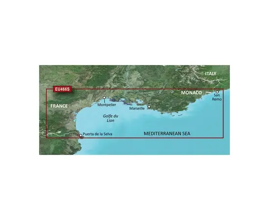 GARMIN VEU466S-G3 GOLFE DU LION-SAN REMO BLUECHART G3 JūRLAPIAI, 010-C0810-00