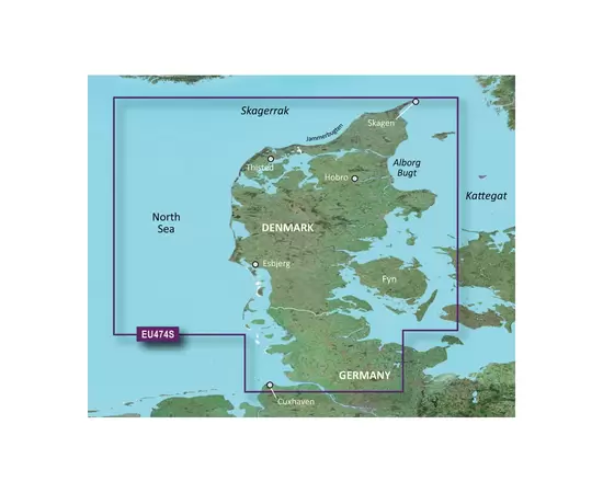 GARMIN VEU474S-G3 NORTHERN DENMARK & THE EIDER BLUECHART G3 JūRLAPIAI, 010-C0818-00