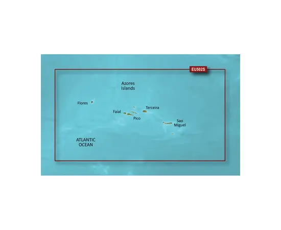 GARMIN VEU502S-G3 AZORES ISLANDS BLUECHART G3 JūRLAPIAI, 010-C0846-00