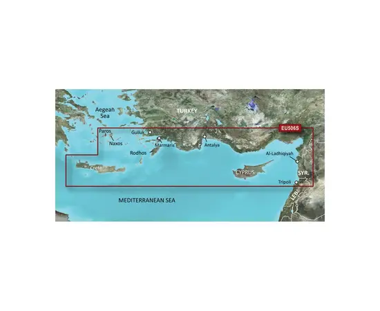 GARMIN VEU506S-G3 CRETE-CYPRUS BLUECHART G3 JūRLAPIAI, 010-C0850-00