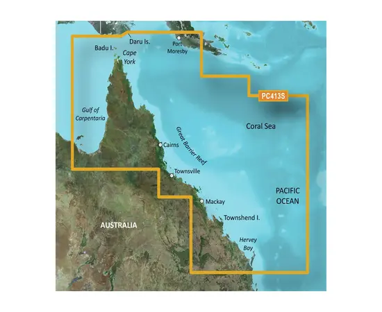 GARMIN HXPC413S-G3 MORNINGTON ISLAND-HERVEY BAY BLUECHART G3 JūRLAPIAI, 010-C0871-20