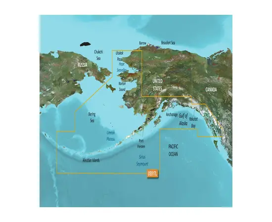 GARMIN VUS517L-G3 ALASKA SOUTH BLUECHART G3 JūRLAPIAI, 010-C0887-00