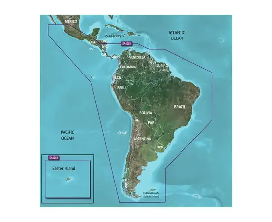 GARMIN HXSA600X-G3 SOUTH AMERICA BLUECHART G3 JūRLAPIAI, 010-C1067-20