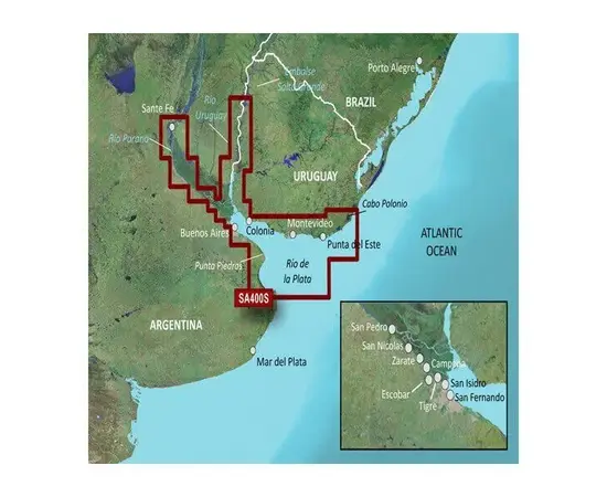 GARMIN HXSA400S-G3 RIO DE LA PLATA BLUECHART G3 JūRLAPIAI, 010-C1111-20