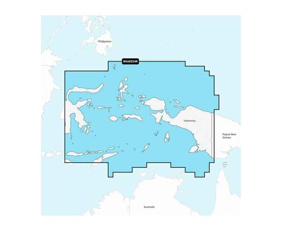 GARMIN NSAE024R NAVIONICS+ CENTRAL WEST PAPUA & EAST SULAWESI JūRLAPIAI, 010-C1222-20