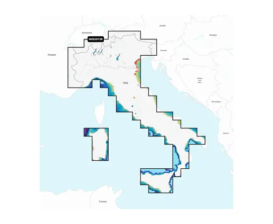 GARMIN NVEU073R NAVIONICS VISION+ ITALY, LAKES & RIVERS JūRLAPIAI, 010-C1268-00