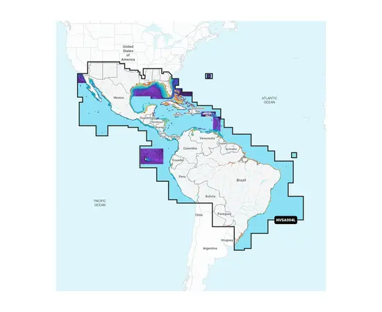 GARMIN NVSA004L NAVIONICS VISION+ MEXICO, CARIBBEAN TO BRAZIL JūRLAPIAI, 010-C1285-00