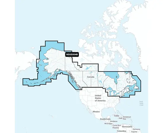 GARMIN NSUS004R NAVIONICS+ CANADA, ALASKA & GREAT LAKES JūRLAPIAI, 010-C1288-20