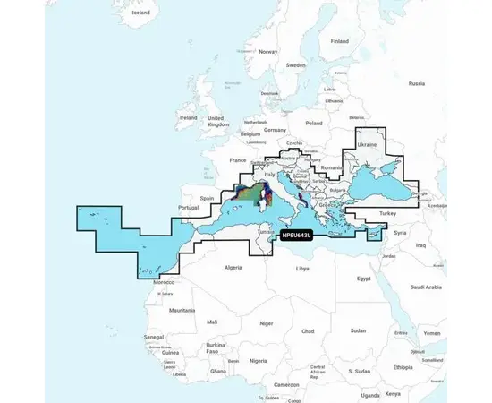 GARMIN NPEU643L NAVIONICS PLATINUM+ MEDITERRANEAN & BLACK SEA JūRLAPIAI, 010-C1351-40