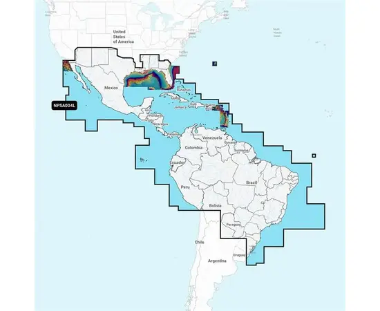 GARMIN NPSA004L NAVIONICS PLATINUM+ MEXICO, CARIBBEAN TO BRAZIL JūRLAPIAI, 010-C1364-40