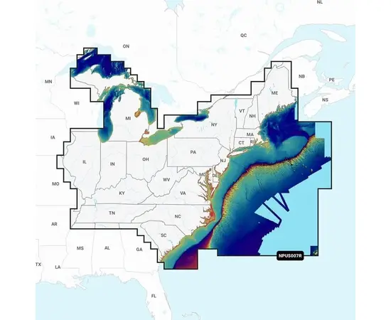 GARMIN NPUS007R NAVIONICS PLATINUM+ U.S. EAST JūRLAPIAI, 010-C1370-40