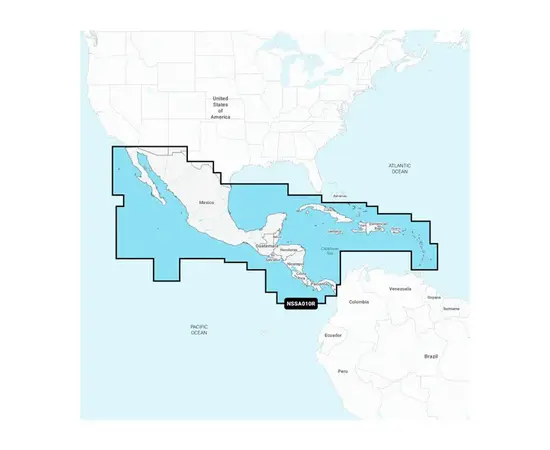 GARMIN NSSA010R NAVIONICS+ CENTRAL AMERICA & CARIBBEAN JūRLAPIAI, 010-C1451-20