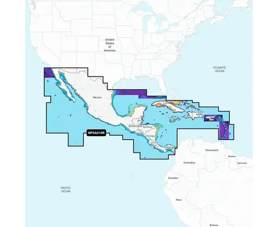 GARMIN NPSA010R NAVIONICS PLATINUM+ CENTRAL AMERICA & CARIBBEAN JūRLAPIAI, 010-C1459-40