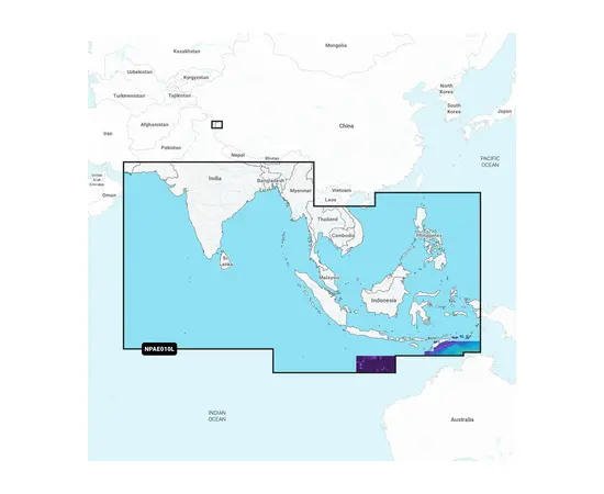 GARMIN NPAE010L NAVIONICS PLATINUM+ INDIAN OCEAN & SOUTH CHINA SEA JūRLAPIAI, 010-C1293-40