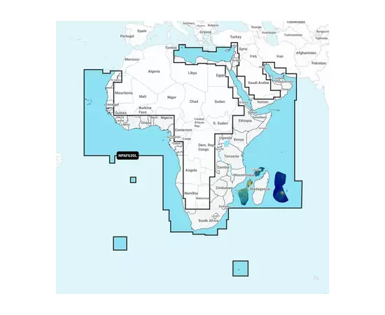GARMIN NPAF630L NAVIONICS PLATINUM+ AFRICA & MIDDLE EAST JūRLAPIAI, 010-C1307-40