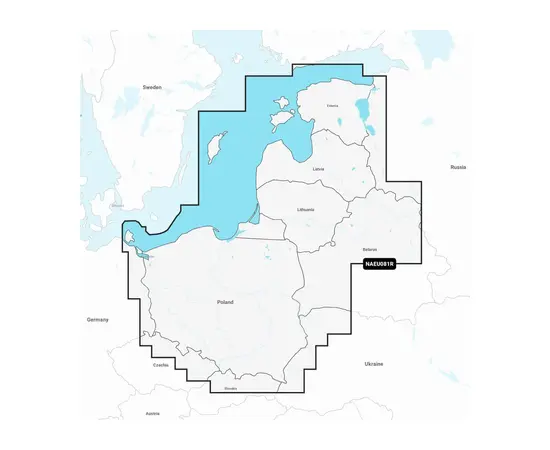 NAVIONICS+ NAEU081R BALTIJOS JūRA, RYTINė PAKRANTė - JūRLAPIAI, 010-C1339-30