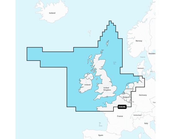 GARMIN NAEU628L NAVIONICS+ U.K., IRELAND & HOLLAND JūRLAPIAI, 010-C1350-30