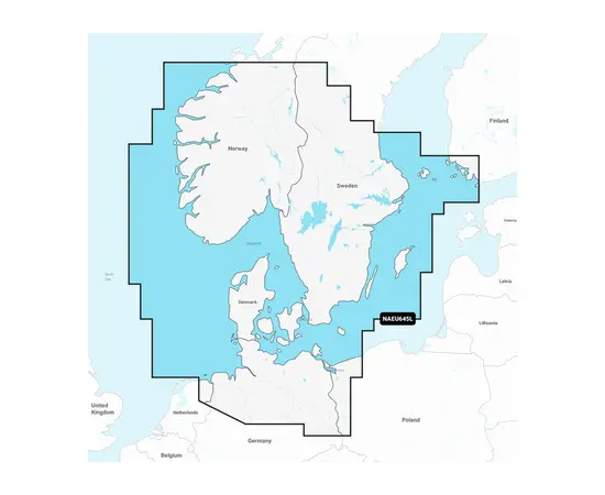 GARMIN NAEU645L NAVIONICS+ SCANDINAVIA, SOUTH & GERMANY, NORTH JūRLAPIAI, 010-C1353-30