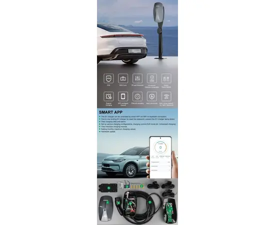 ELEKTROMOBILIO įKROVIMO STOTELė, TYPE 2, 22KW, 32A, 3-FAZė, 5M, EV200801