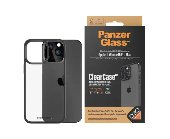 PANZERGLASS  CLEARCASE WITH D3O IPHONE 15 PRO MAX, 1179