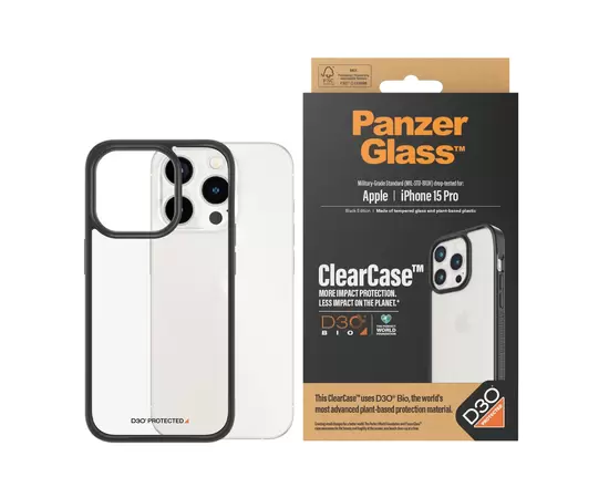 PANZERGLASS CLEARCASE WITH D3O IPHONE 15 PRO, 1177